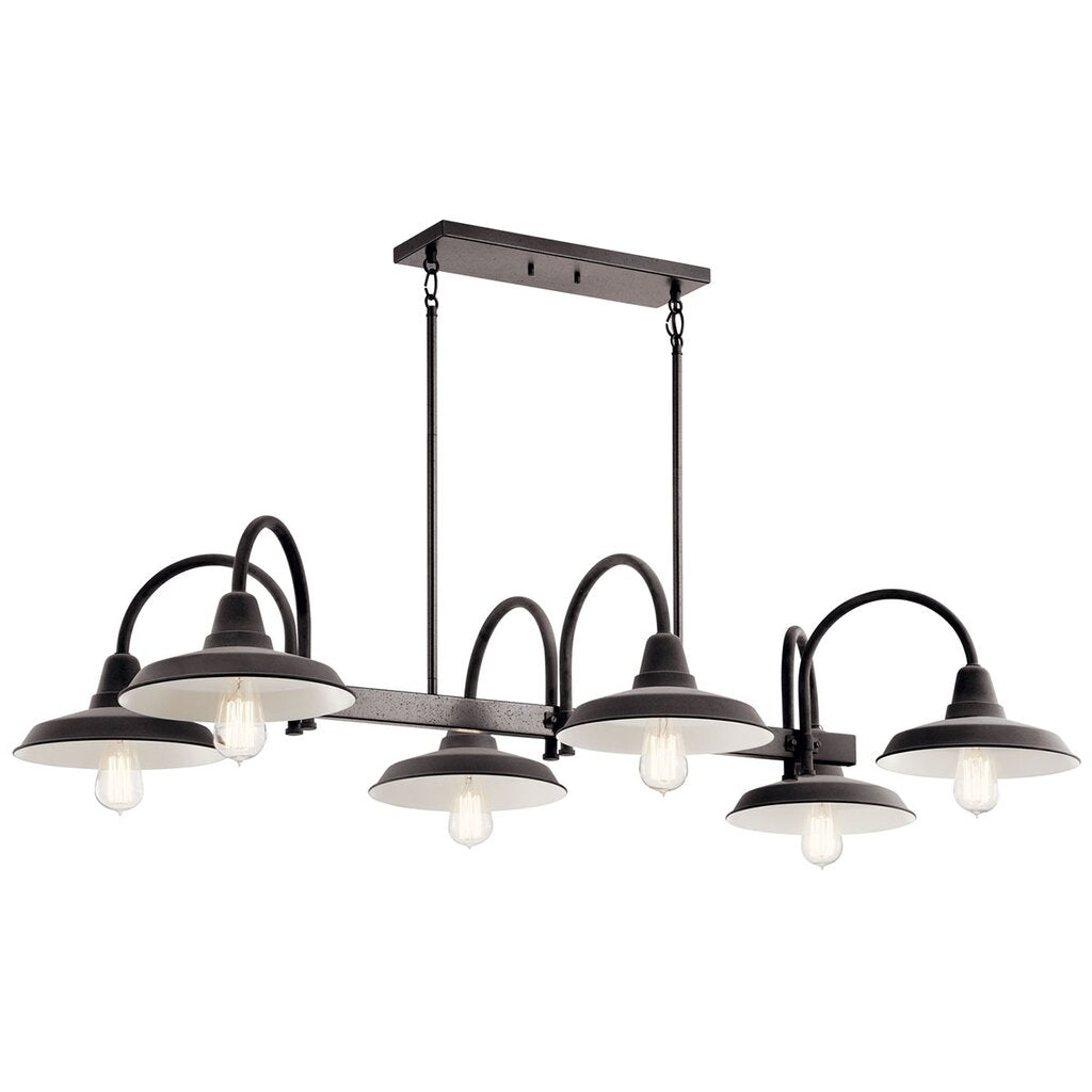 Kichler 52408WZC Fixture The Marrus 6 light linear chandelier is