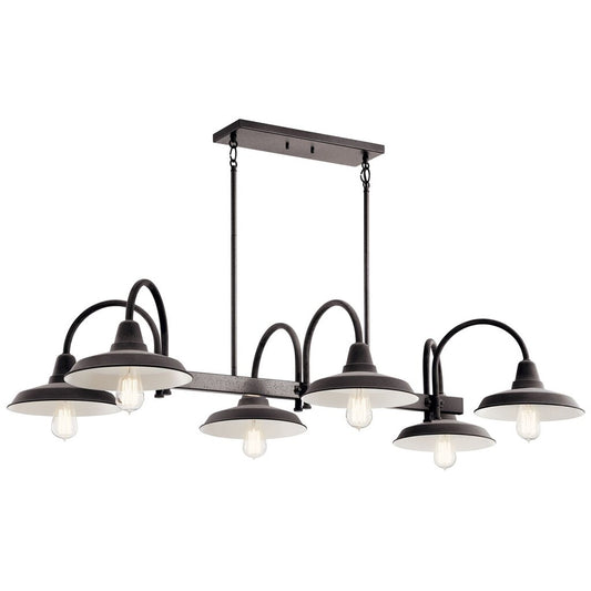 Kichler 52408WZC Fixture The Marrus 6 light linear chandelier is