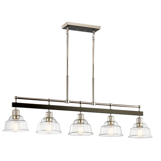 Kichler 52404PN Fixture The Eastmont 5 light linear chandelier is