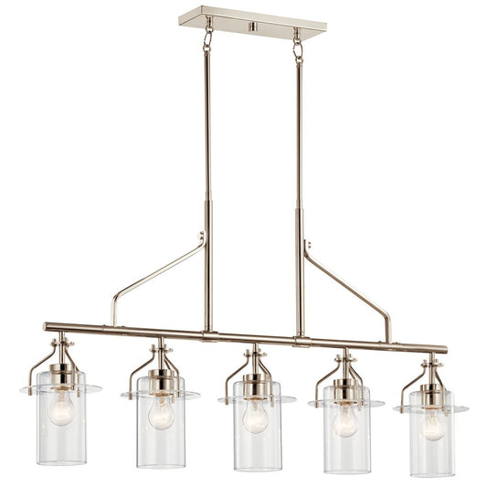Kichler 52379PN Fixture The Everett 42" 5 light linear chandelier adds