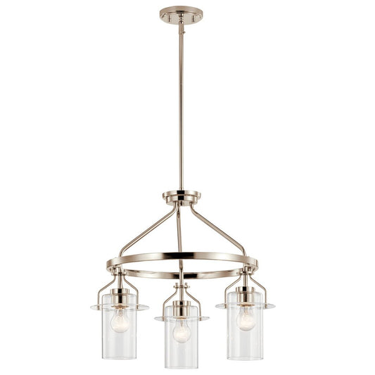 Kichler 52377PN Fixture The Everett 22.5" 3 light chandelier adds a