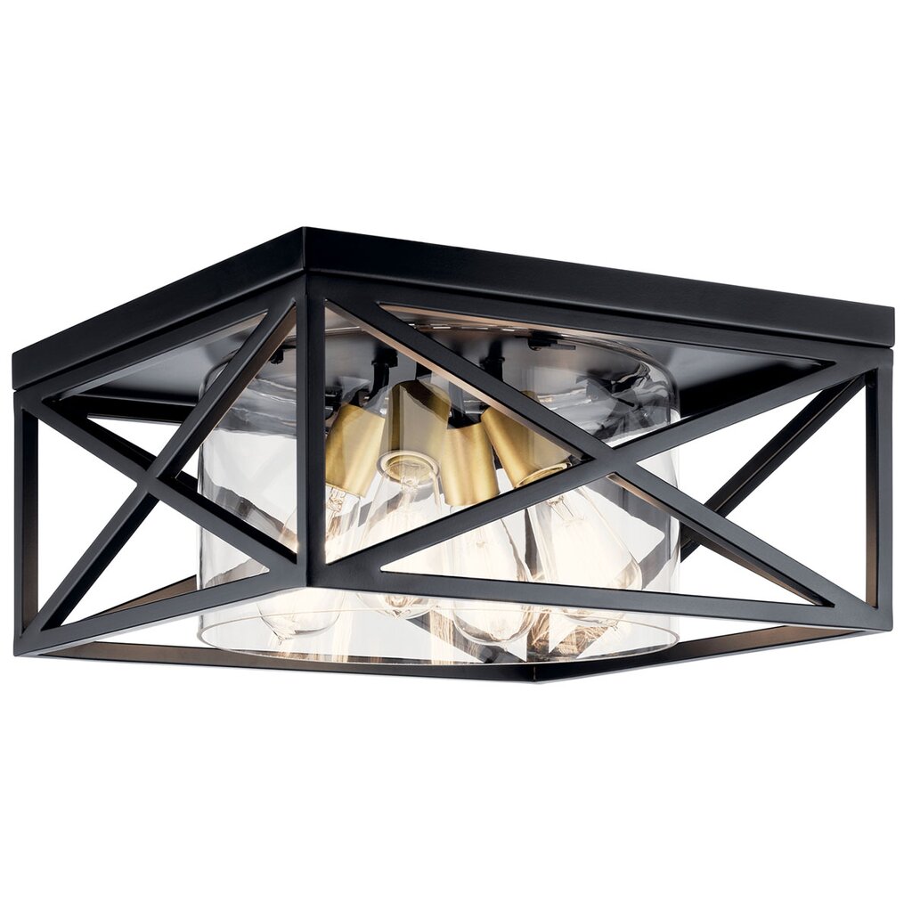 Kichler 44084BK Fixture The Moorgate 16" 4 Light Flush Mount with