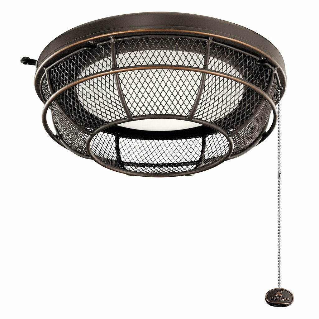 Kichler 380952OZ LED Fixture industrial mesh ceiling fan light kit in