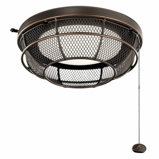 Kichler 380952OZ LED Fixture industrial mesh ceiling fan light kit in