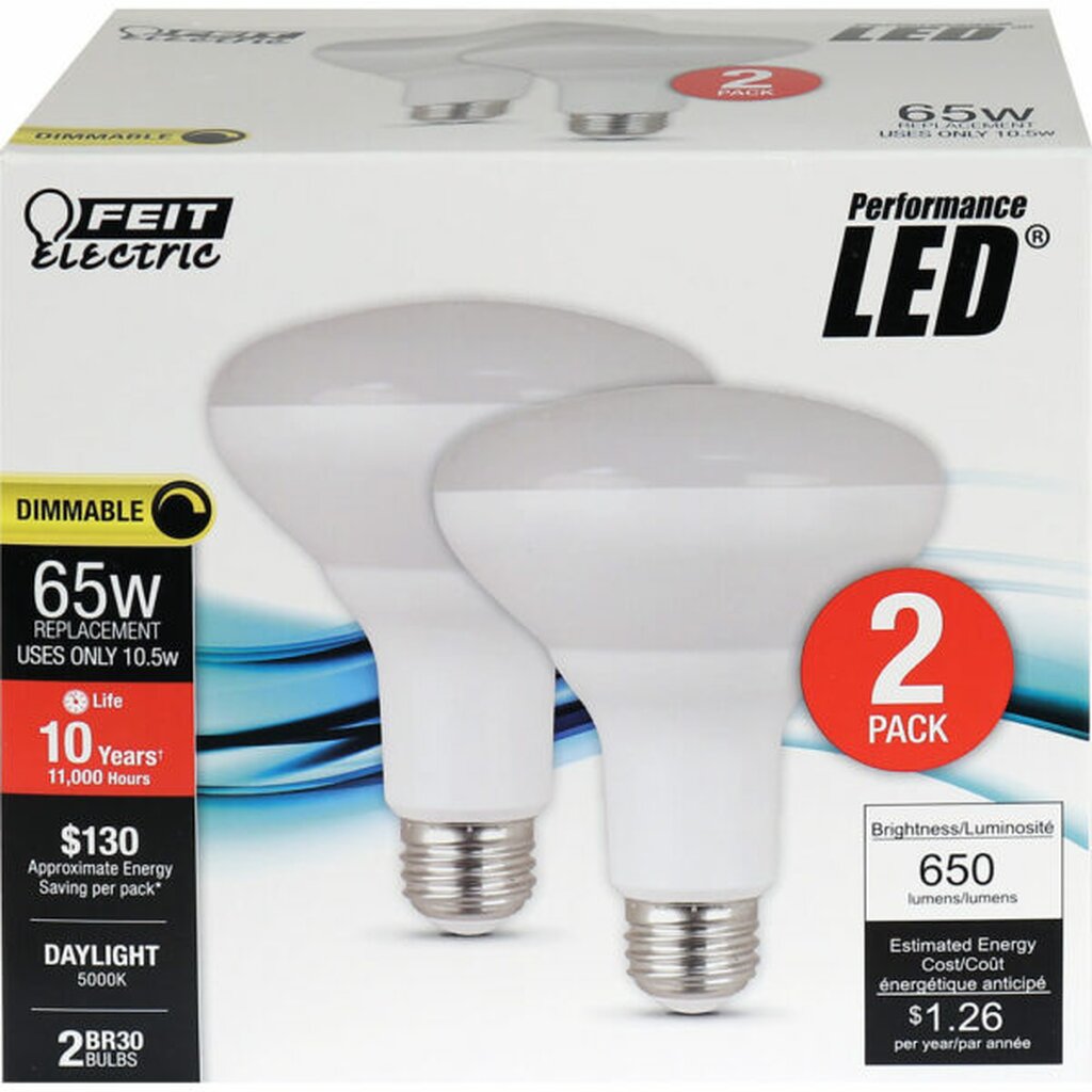2 pack - Feit Electric BR30DM/850/10KLED/2 10.5W BR30 LED Light Bulb