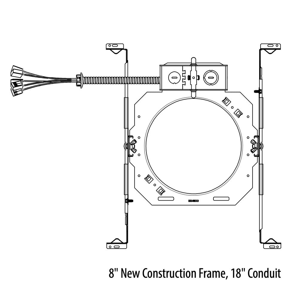 Lithonia LBR8PFW 8" Frame with JBOX 8" New construction frame with