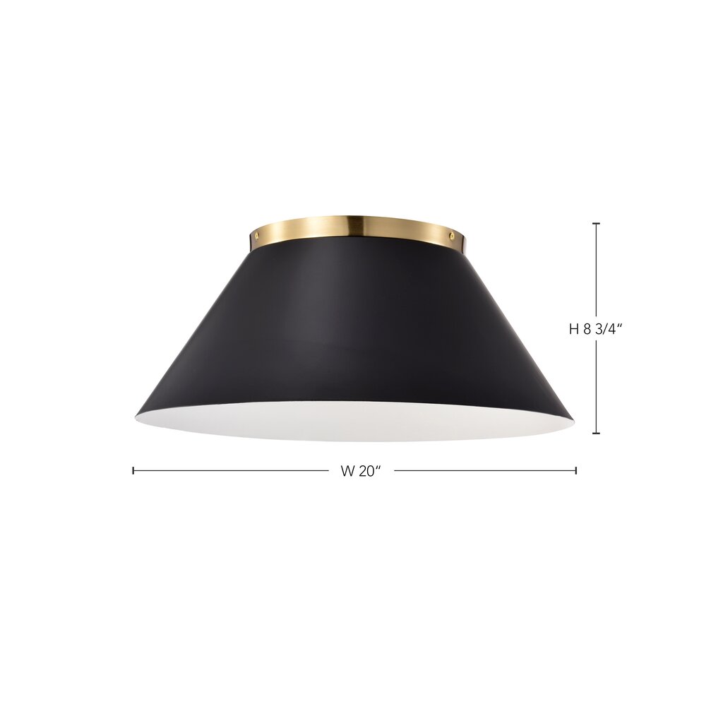 Satco 60-7420 Flush Mount Fixture Dover; 3 Light; Large Black with
