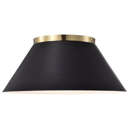 Satco 60-7420 Flush Mount Fixture Dover; 3 Light; Large Black with