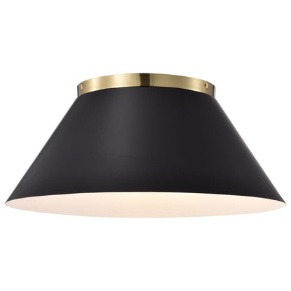 Satco 60-7420 Flush Mount Fixture Dover; 3 Light; Large Black with