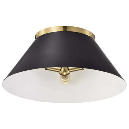 Satco 60-7420 Flush Mount Fixture Dover; 3 Light; Large Black with