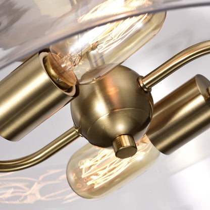 Satco 60-7419 Flush Mount Fixture Dover; 3 Light; Small Vintage Brass