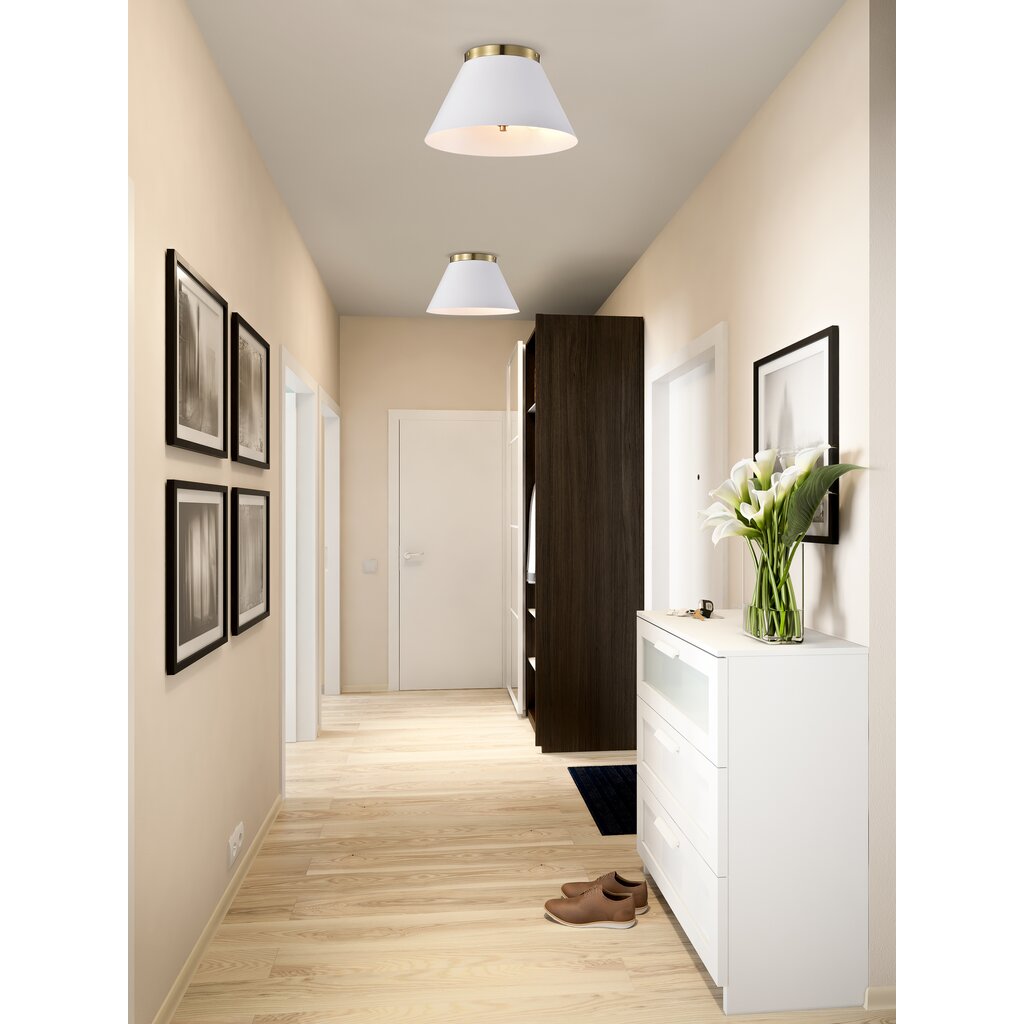 Satco 60-7418 Flush Mount Fixture Dover; 3 Light; Small White with