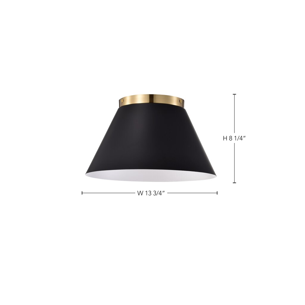 Satco 60-7417 Flush Mount Fixture Dover; 3 Light; Small Black with