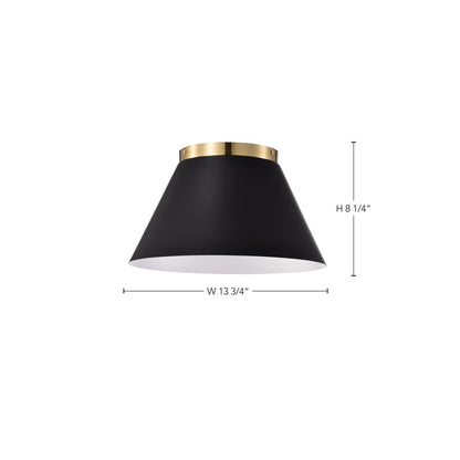 Satco 60-7417 Flush Mount Fixture Dover; 3 Light; Small Black with