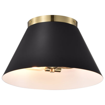 Satco 60-7417 Flush Mount Fixture Dover; 3 Light; Small Black with