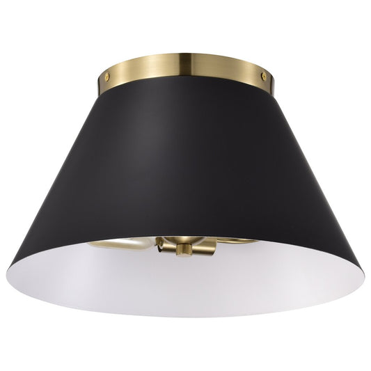 Satco 60-7417 Flush Mount Fixture Dover; 3 Light; Small Black with
