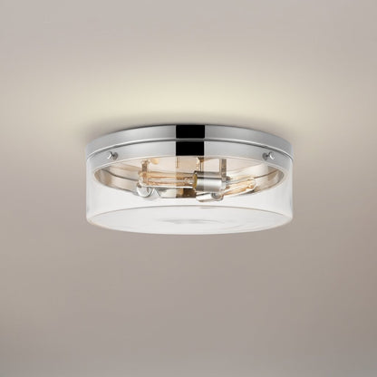 Satco 60-7638 Flush Mount Fixture Intersection; Large Polished Nickel