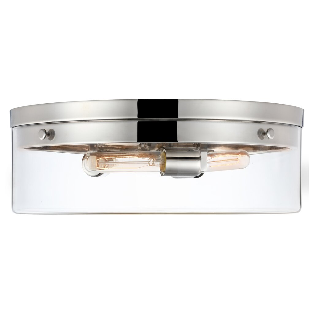 Satco 60-7638 Flush Mount Fixture Intersection; Large Polished Nickel