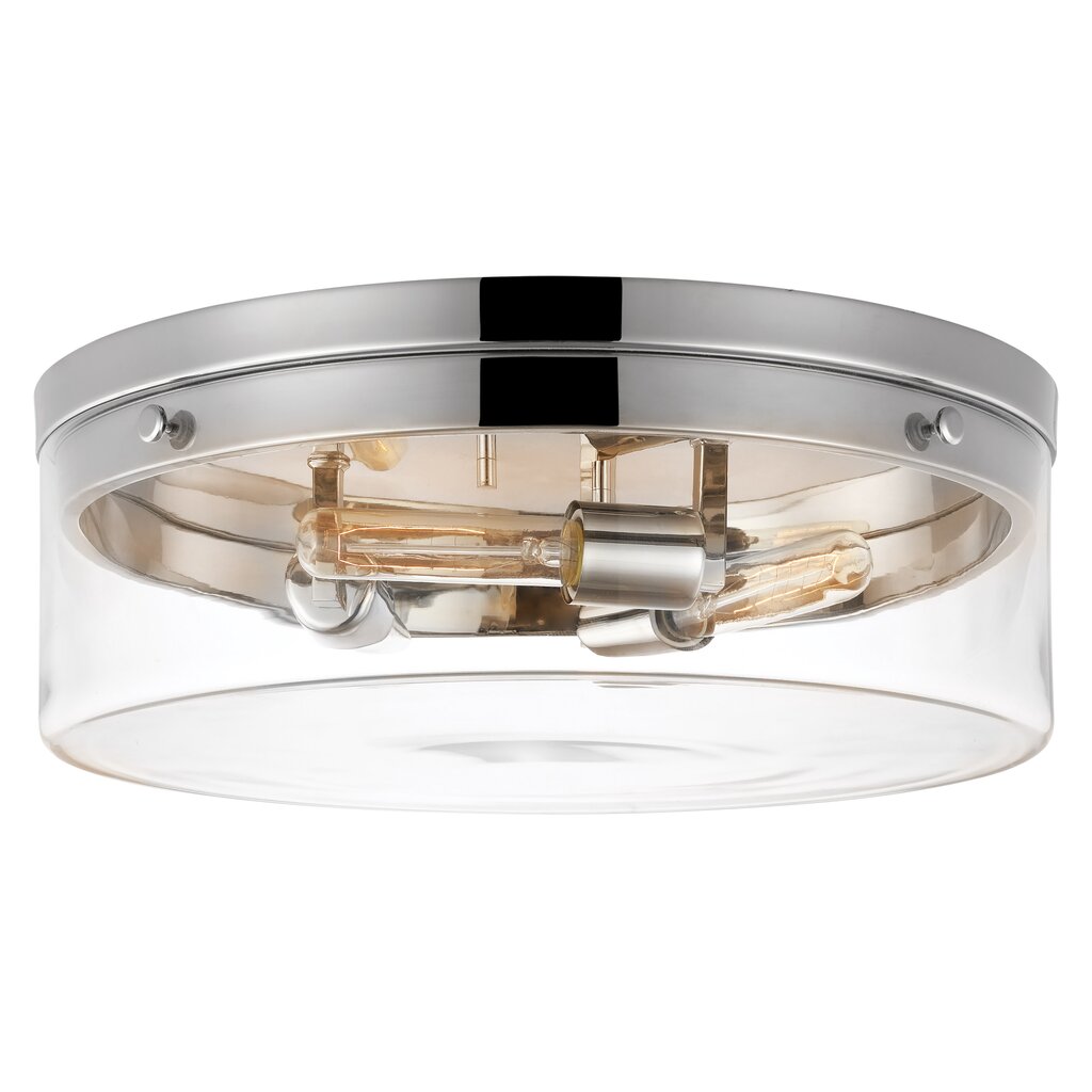 Satco 60-7638 Flush Mount Fixture Intersection; Large Polished Nickel