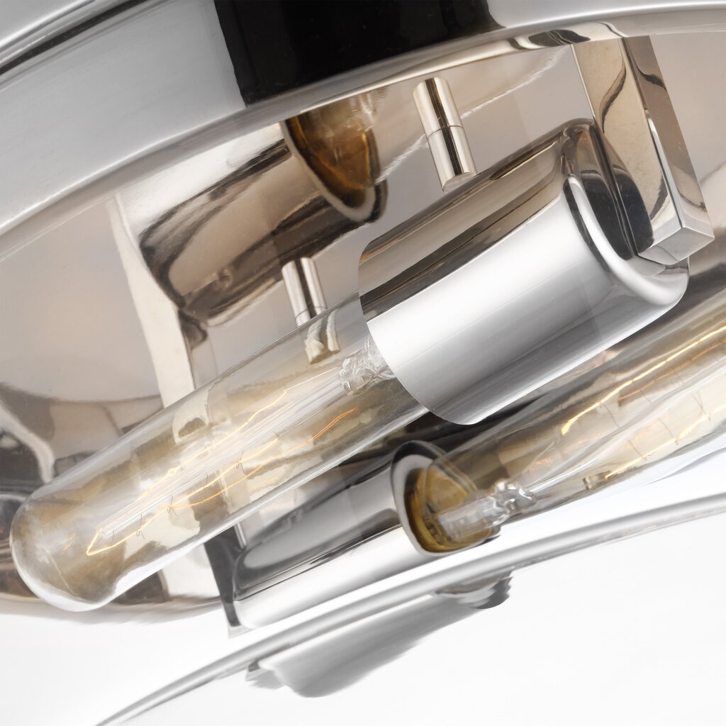 Satco 60-7637 Flush Mount Fixture Intersection; Medium Polished Nickel