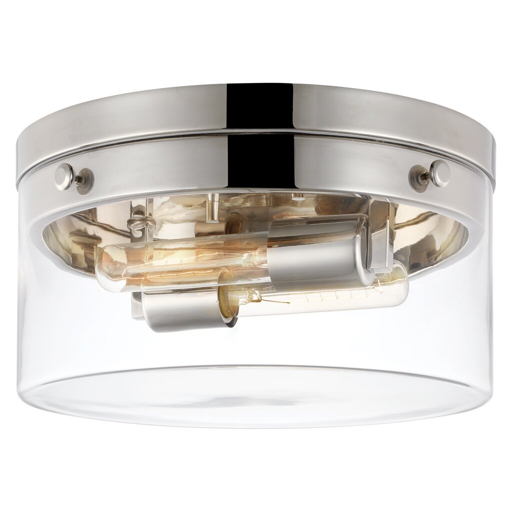 Satco 60-7637 Flush Mount Fixture Intersection; Medium Polished Nickel