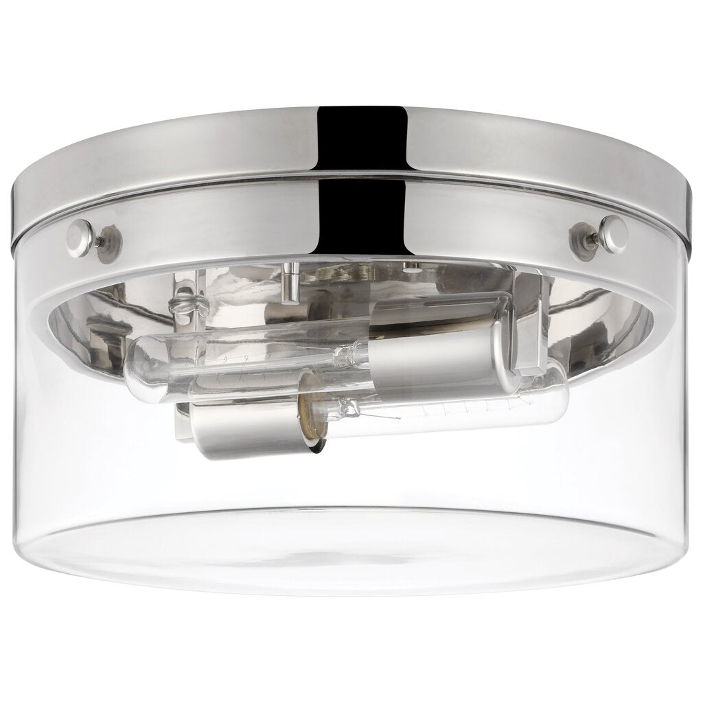 Satco 60-7637 Flush Mount Fixture Intersection; Medium Polished Nickel