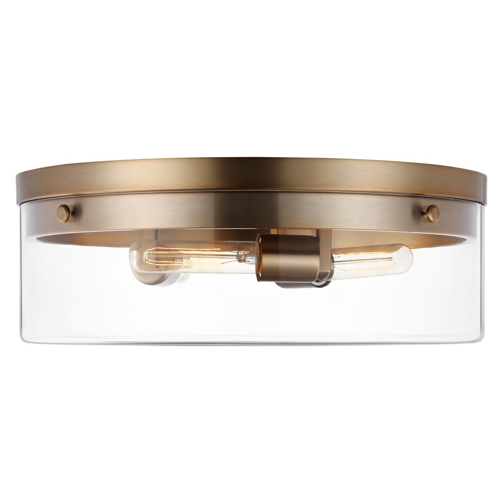 Satco 60-7538 Flush Mount Fixture Intersection; Large Burnished Brass