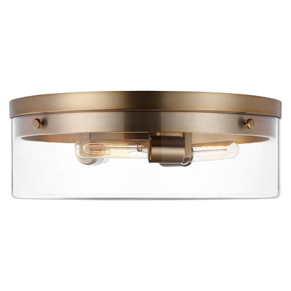 Satco 60-7538 Flush Mount Fixture Intersection; Large Burnished Brass