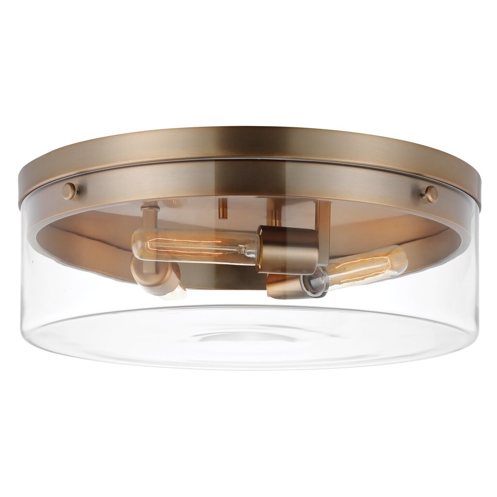 Satco 60-7538 Flush Mount Fixture Intersection; Large Burnished Brass