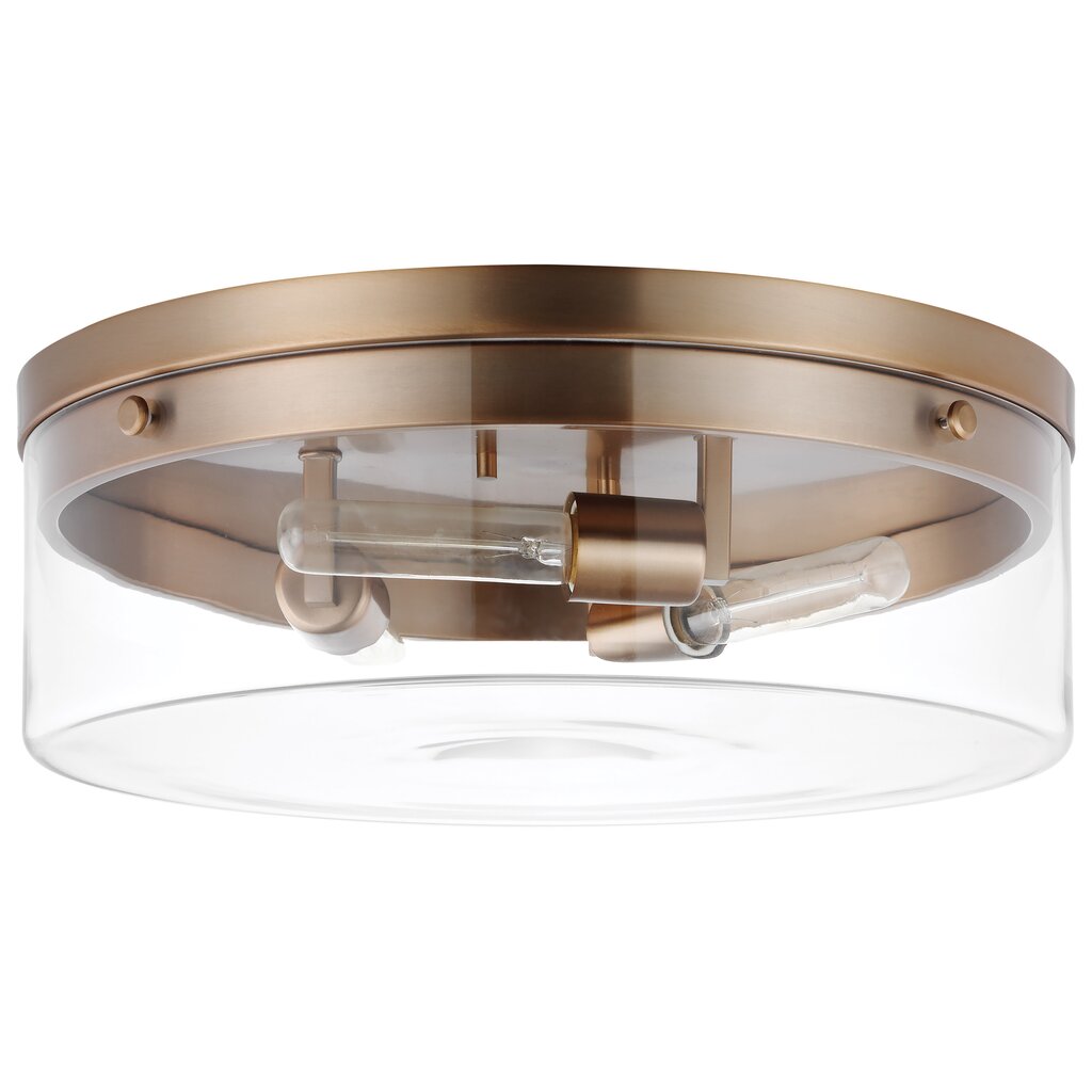 Satco 60-7538 Flush Mount Fixture Intersection; Large Burnished Brass