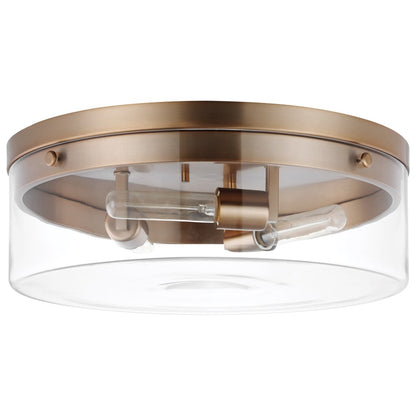 Satco 60-7538 Flush Mount Fixture Intersection; Large Burnished Brass