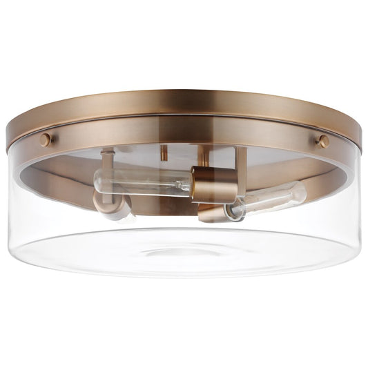 Satco 60-7538 Flush Mount Fixture Intersection; Large Burnished Brass