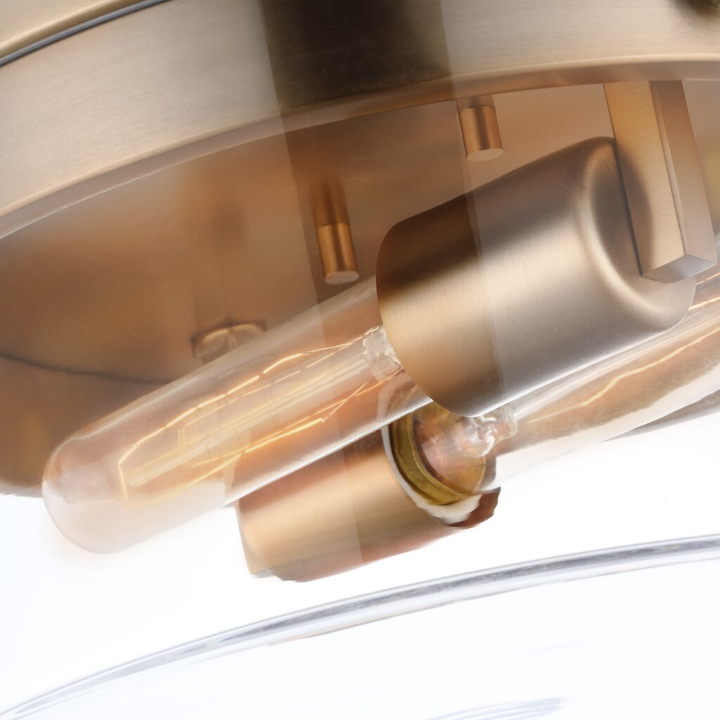 Satco 60-7537 Flush Mount Fixture Intersection; Medium Burnished Brass