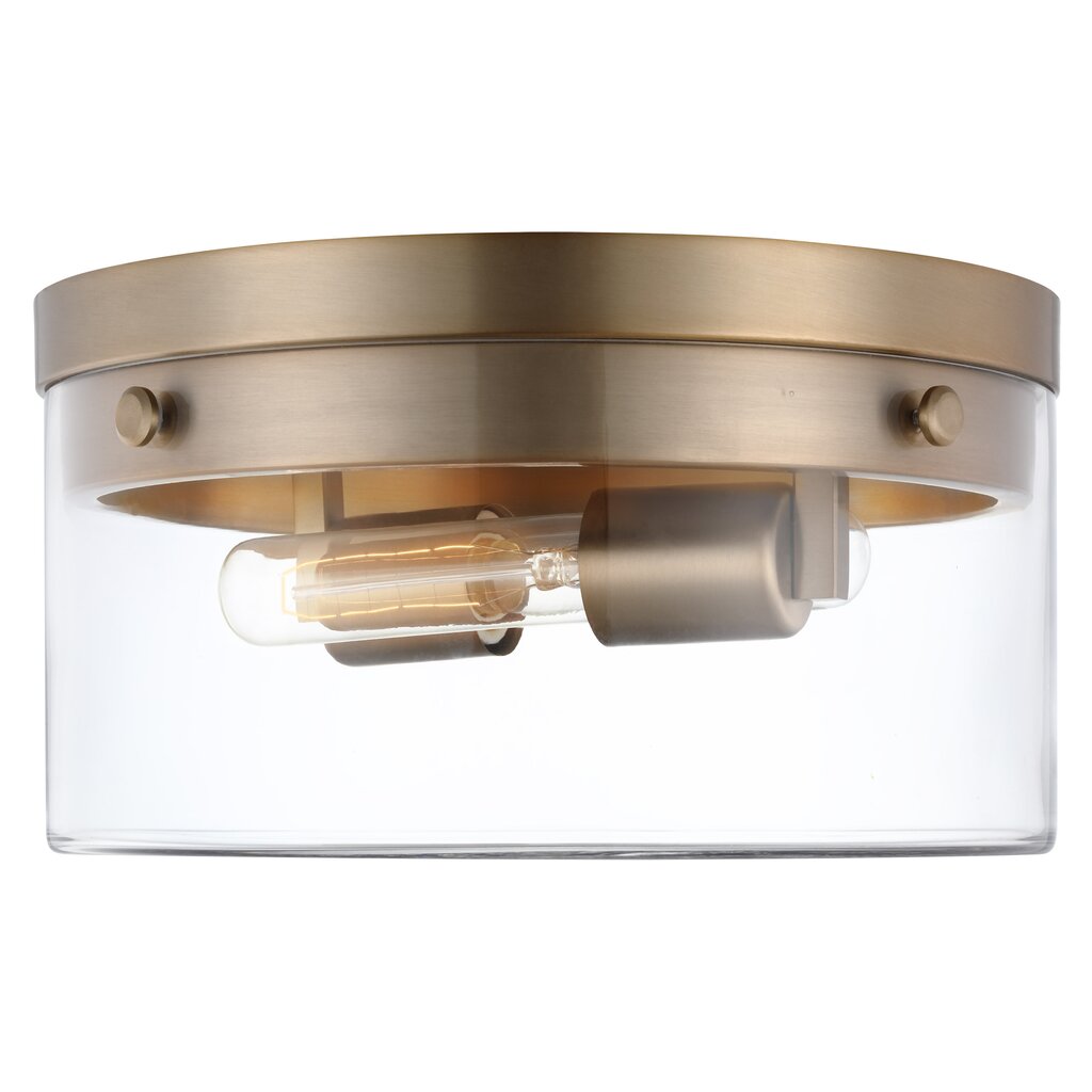Satco 60-7537 Flush Mount Fixture Intersection; Medium Burnished Brass