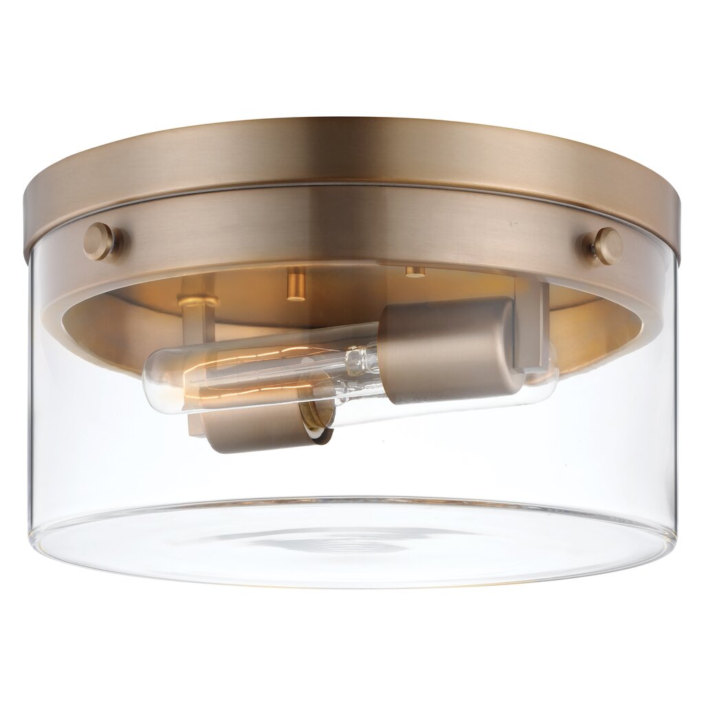 Satco 60-7537 Flush Mount Fixture Intersection; Medium Burnished Brass