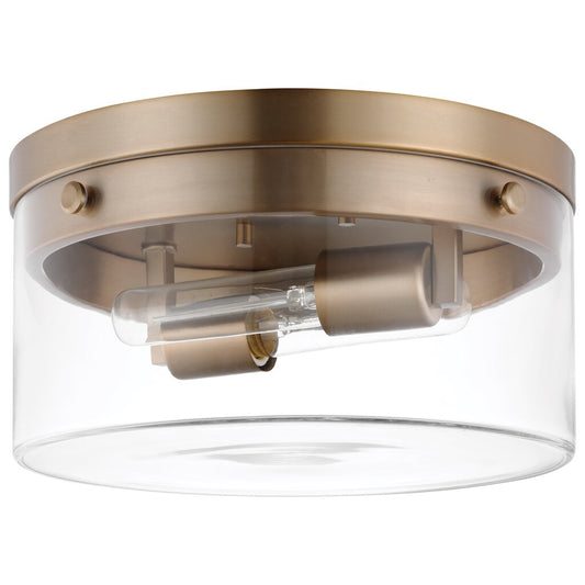 Satco 60-7537 Flush Mount Fixture Intersection; Medium Burnished Brass