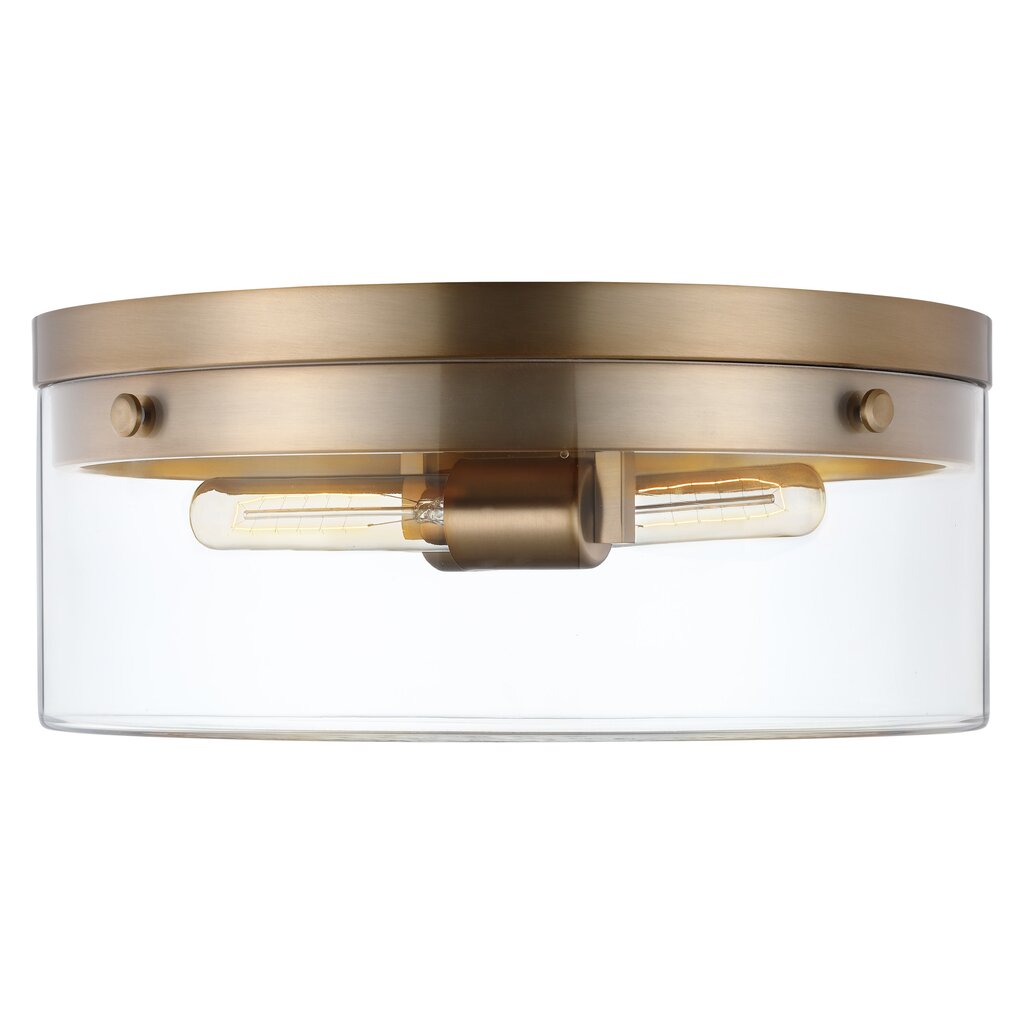 Satco 60-7536 Flush Mount Fixture Intersection; Small Burnished Brass
