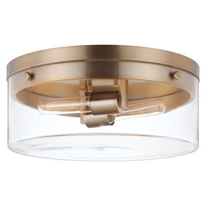 Satco 60-7536 Flush Mount Fixture Intersection; Small Burnished Brass