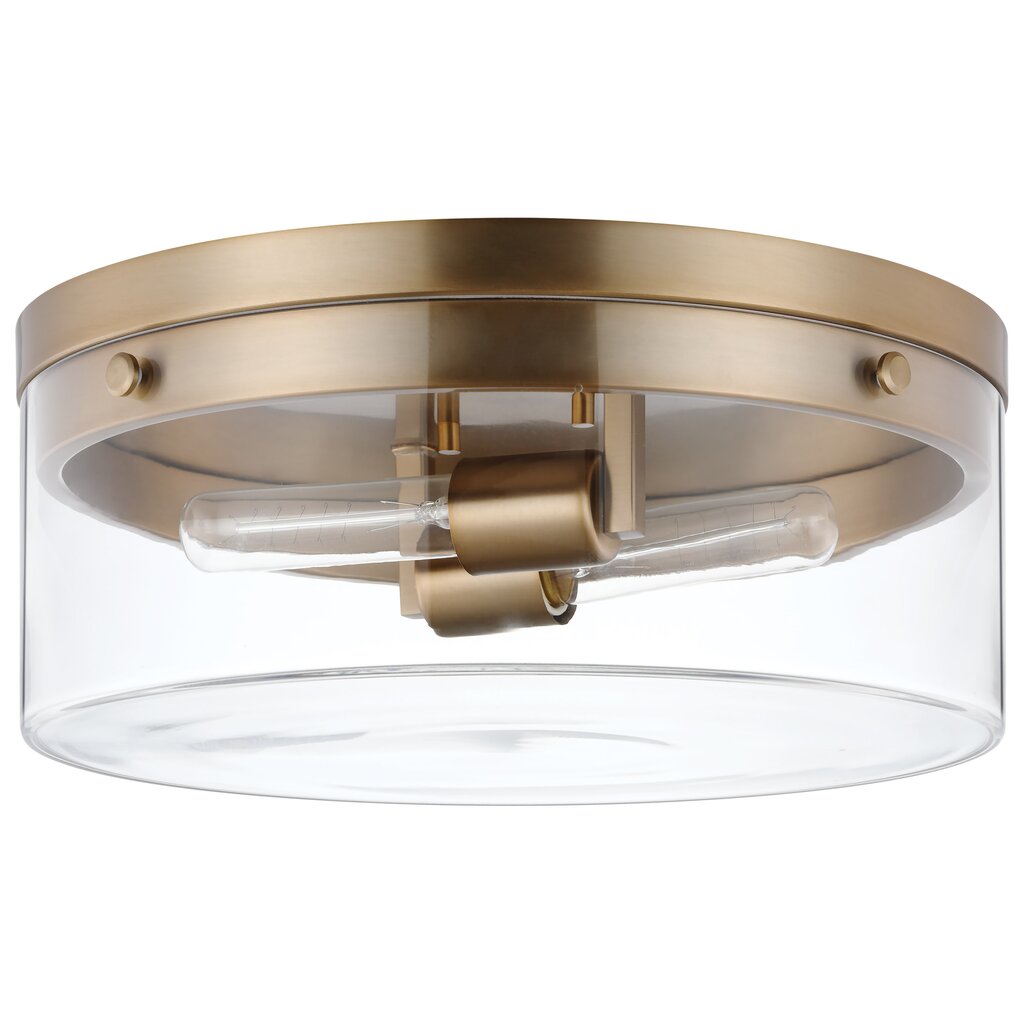 Satco 60-7536 Flush Mount Fixture Intersection; Small Burnished Brass