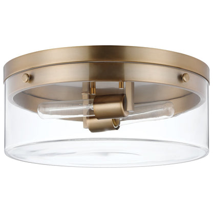 Satco 60-7536 Flush Mount Fixture Intersection; Small Burnished Brass