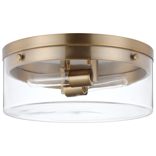 Satco 60-7536 Flush Mount Fixture Intersection; Small Burnished Brass