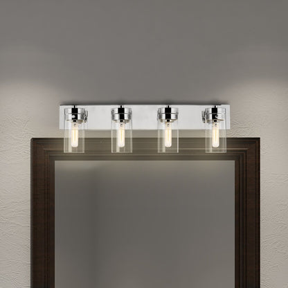 Satco 60-7634 Vanity Fixture Intersection; 4 Light; Polished Nickel
