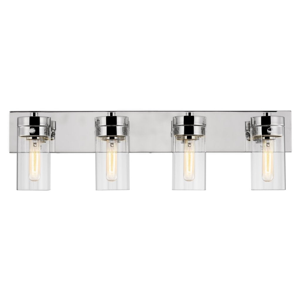 Satco 60-7634 Vanity Fixture Intersection; 4 Light; Polished Nickel