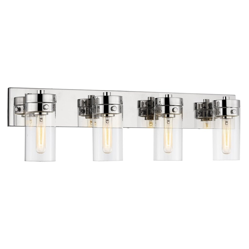 Satco 60-7634 Vanity Fixture Intersection; 4 Light; Polished Nickel