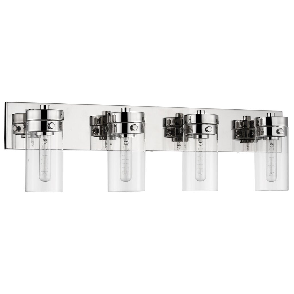 Satco 60-7634 Vanity Fixture Intersection; 4 Light; Polished Nickel