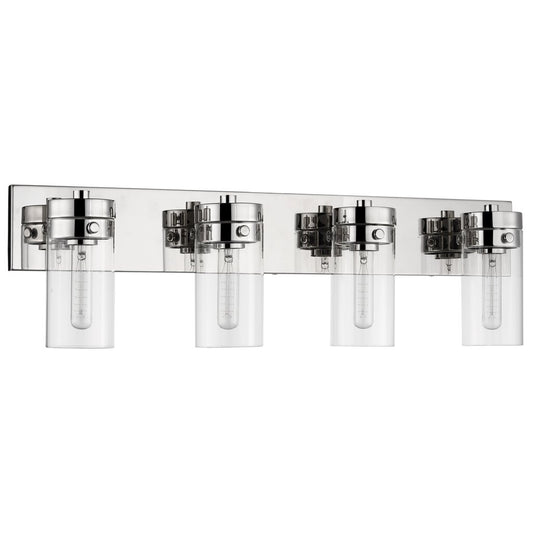 Satco 60-7634 Vanity Fixture Intersection; 4 Light; Polished Nickel
