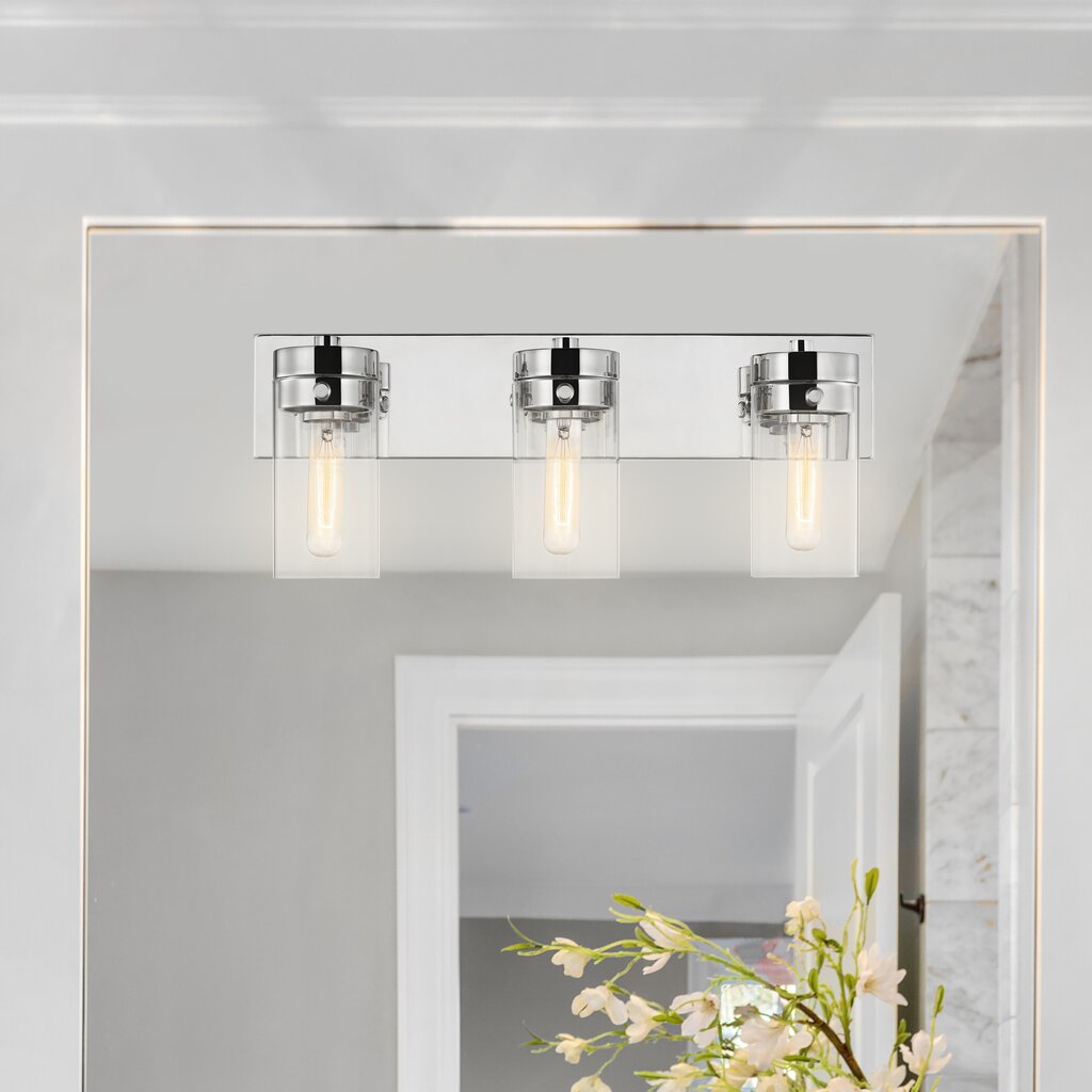 Satco 60-7633 Vanity Fixture Intersection; 3 Light; Polished Nickel