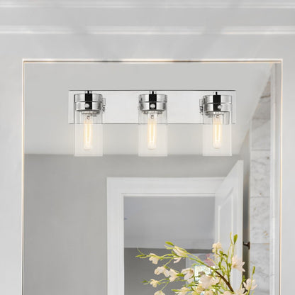 Satco 60-7633 Vanity Fixture Intersection; 3 Light; Polished Nickel