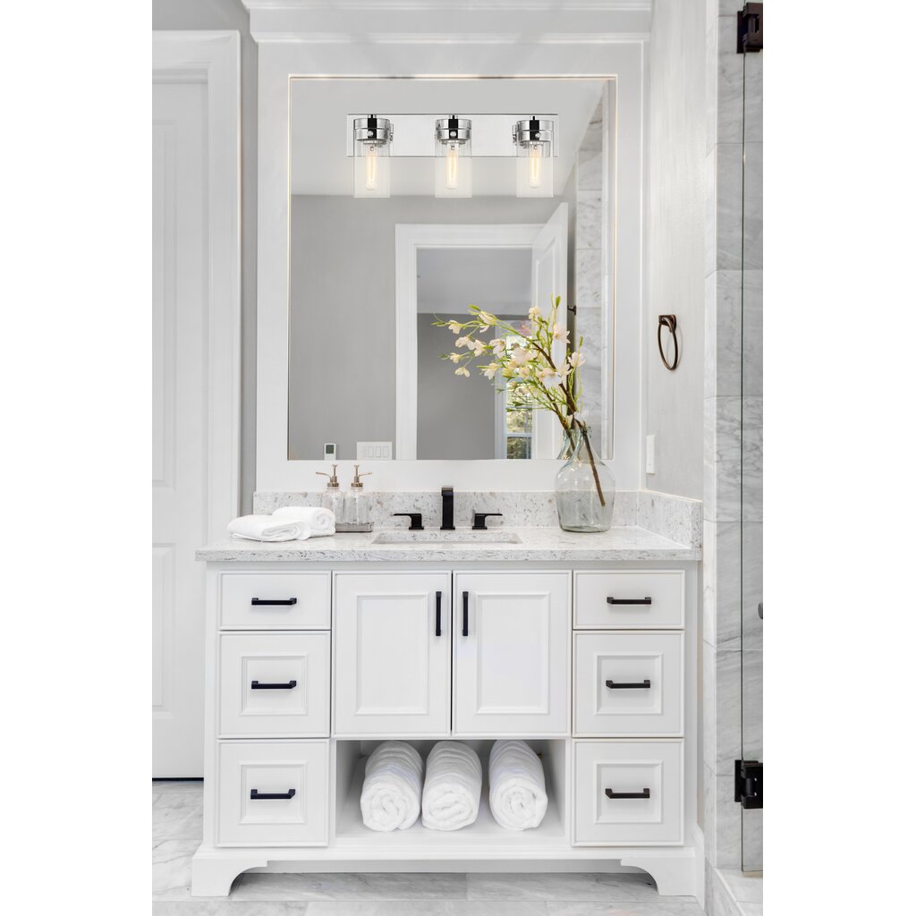 Satco 60-7633 Vanity Fixture Intersection; 3 Light; Polished Nickel