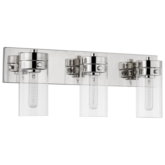 Satco 60-7633 Vanity Fixture Intersection; 3 Light; Polished Nickel